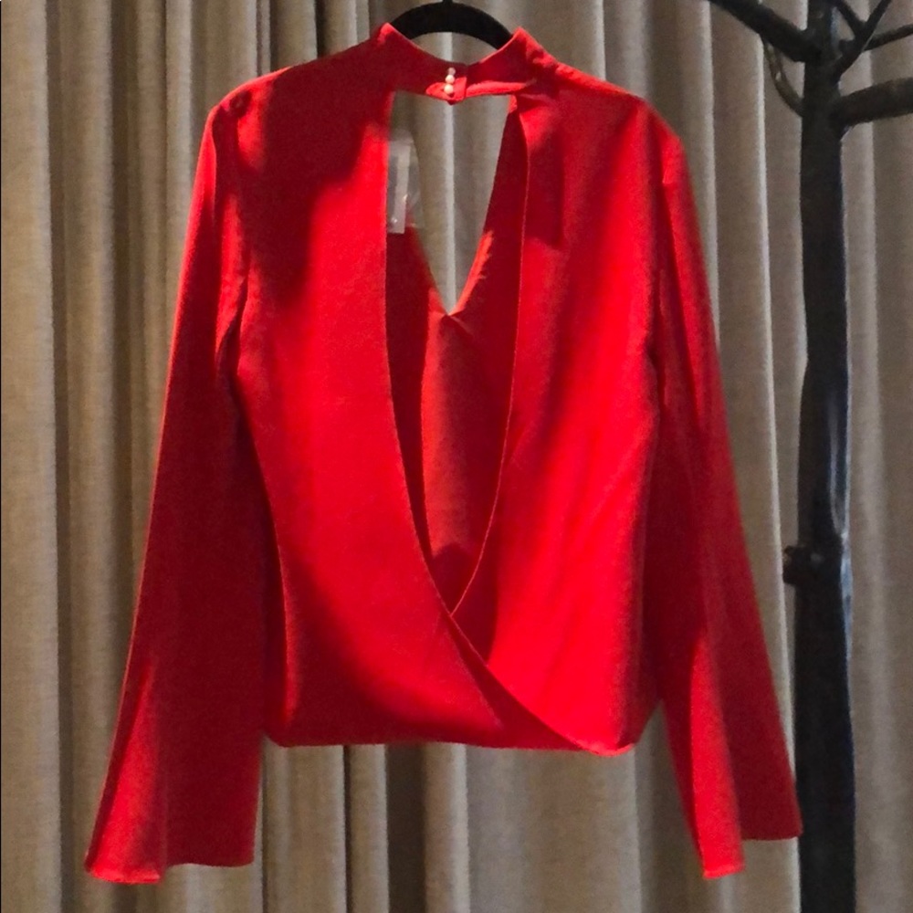 NWT Intermix Open-Back Red Blouse - Picture 3 of 6